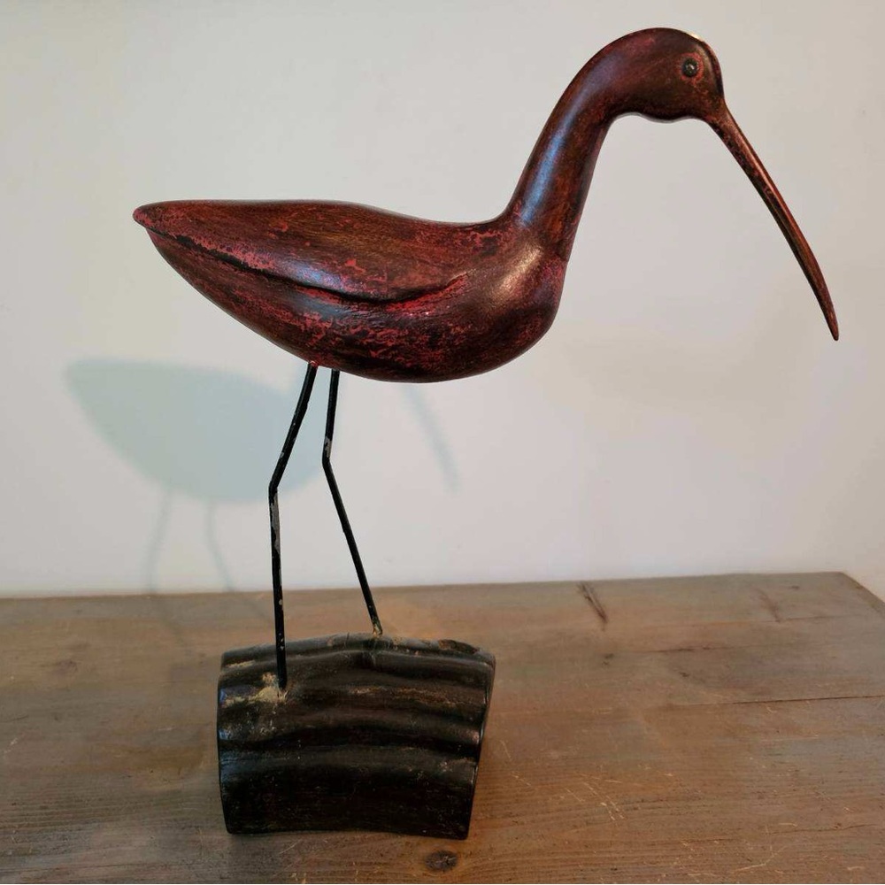 Rustic Red Shore Bird Sculpture